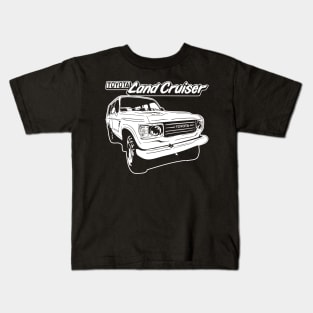 Hand-drawn FJ60 with emblem in white Kids T-Shirt